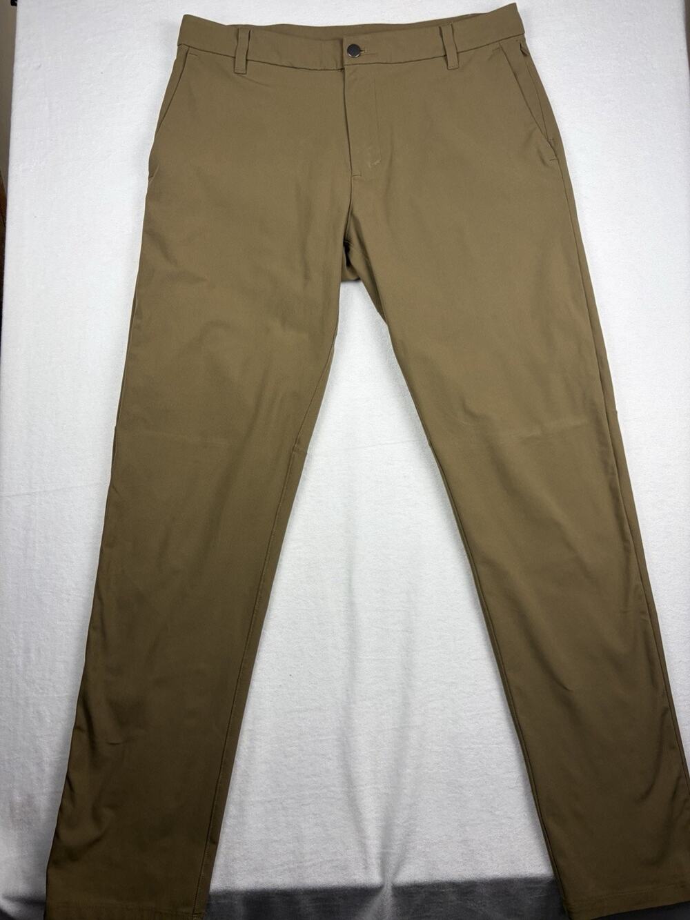 Lululemon Commission Pants Men 34 Classic Fit Warpstreme Chino Olive